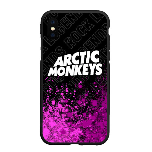 Чехол для iPhone XS Max матовый Arctic Monkeys rock legends посередине