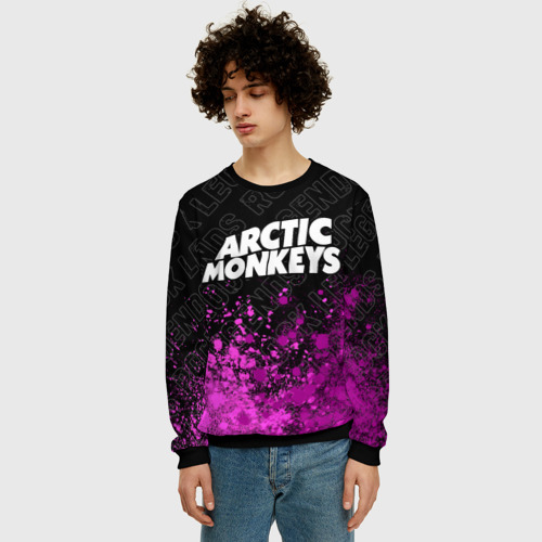 Мужской свитшот 3D Arctic Monkeys rock legends посередине, цвет черный - фото 3