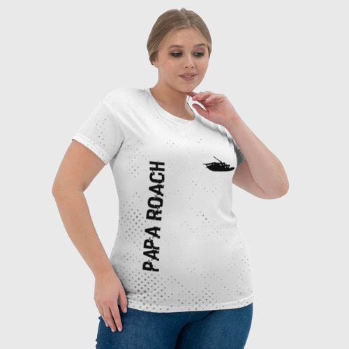 Женская футболка 3D Papa Roach glitch на светлом фоне вертикально, цвет 3D печать - фото 6