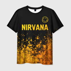 Мужская футболка 3D Nirvana - gold gradient посередине