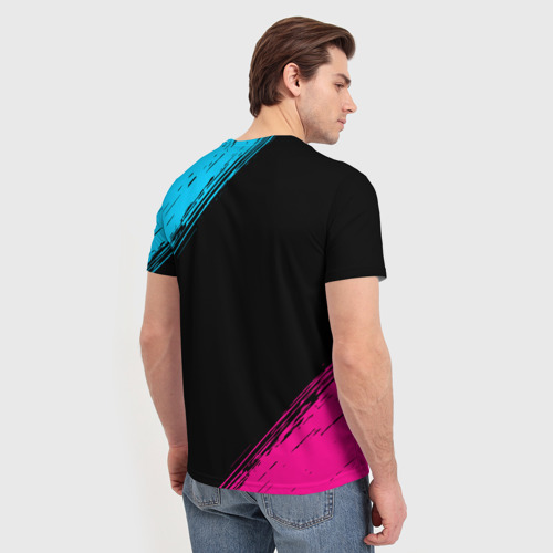 Мужская футболка 3D Behemoth - neon gradient, цвет 3D печать - фото 4