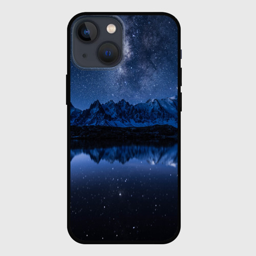 Чехол для iPhone 13 mini с принтом Полярная зимняя ночь, вид спереди #2