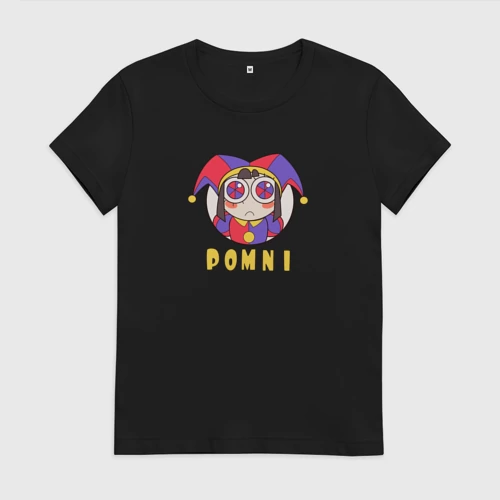 Женская футболка хлопок с принтом Pomni - The Amazing Digital Circus, вид спереди #2
