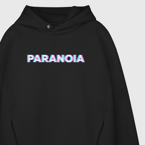 Мужское худи Oversize хлопок Paranoia gtitch, цвет черный - фото 4