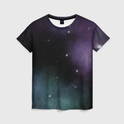 Женская футболка 3D Космос и звезды на темном фоне