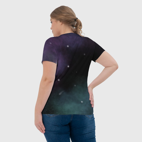 Женская футболка 3D Космос и звезды на темном фоне, цвет 3D печать - фото 7