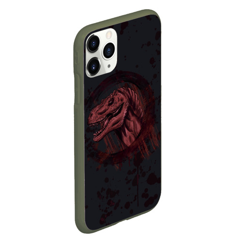 Чехол для iPhone 11 Pro матовый Тирекс с каплями крови - фото 3