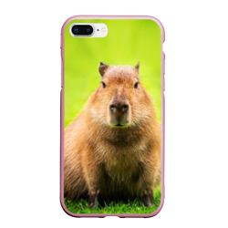 Чехол для iPhone 7Plus/8 Plus матовый Capybara on green grass 