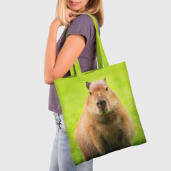 Шоппер 3D Capybara on green grass  - фото 2