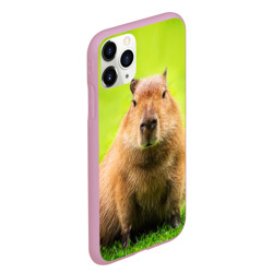 Чехол для iPhone 11 Pro Max матовый Capybara on green grass  - фото 2