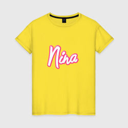 Женская футболка хлопок Нина в стиле барби - объемный шрифт