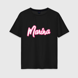 Женская футболка хлопок Oversize Марина в стиле барби
