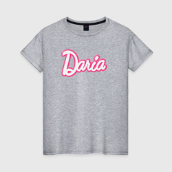 Дарья в стиле Барби - объемный шрифт – Женская футболка хлопок с принтом купить со скидкой в -20%