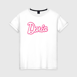 Дарья в стиле Барби - объемный шрифт – Футболка из хлопка с принтом купить со скидкой в -20%