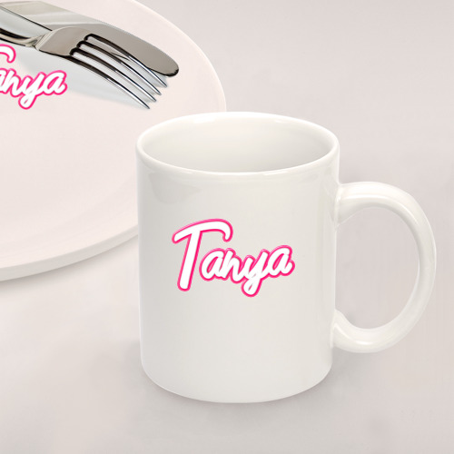 Набор: тарелка + кружка Таня в стиле Барби - фото 2