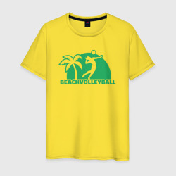 Мужская футболка хлопок Green beach volleyball