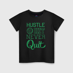 Детская футболка хлопок Hustle hit never quit