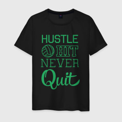 Мужская футболка хлопок Hustle hit never quit