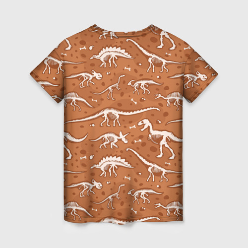Женская футболка 3D Скелеты динозавров  , цвет 3D печать - фото 2