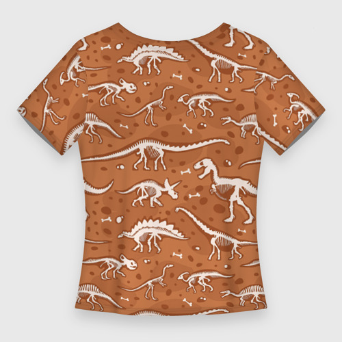 Женская футболка 3D Slim Скелеты динозавров  , цвет 3D печать - фото 2