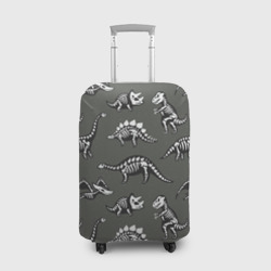 Чехол для чемодана 3D Динозавры - скелеты 