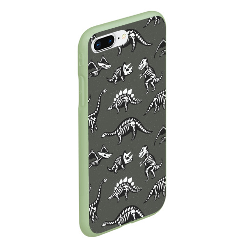 Чехол для iPhone 7Plus/8 Plus матовый Динозавры - скелеты , цвет салатовый - фото 3