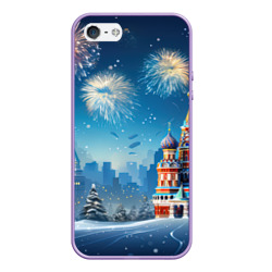 Чехол для iPhone 5/5S матовый Новогодняя   Москва