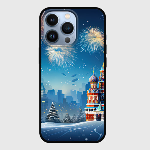 Чехол для iPhone 13 Pro Новогодняя   Москва, цвет черный