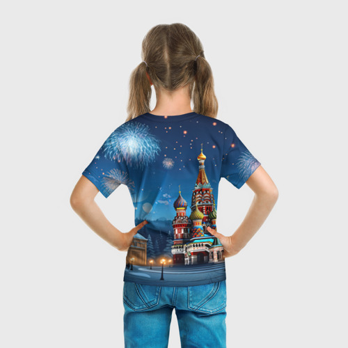 Детская футболка 3D Москва  новогодняя, цвет 3D печать - фото 6