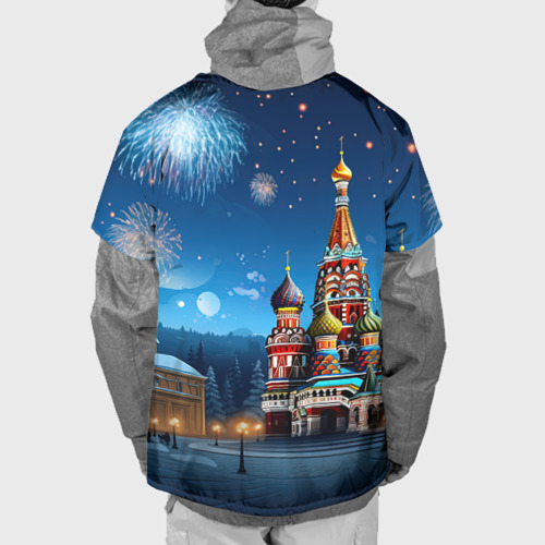 Накидка на куртку 3D Москва  новогодняя, цвет 3D печать - фото 2