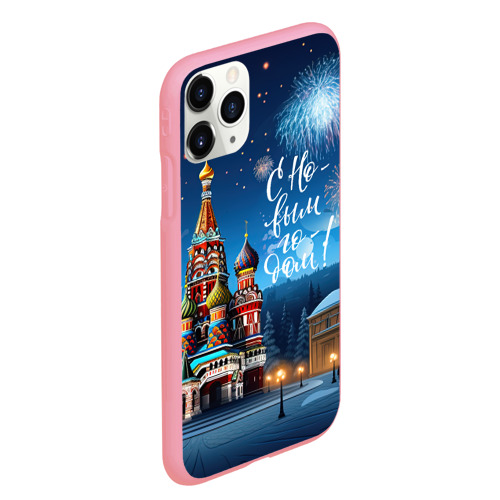 Чехол для iPhone 11 Pro Max матовый Москва  новогодняя, цвет баблгам - фото 3