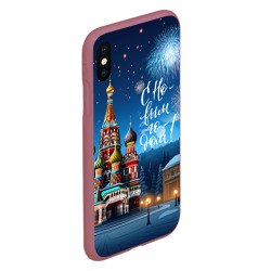 Чехол для iPhone XS Max матовый Москва  новогодняя - фото 2