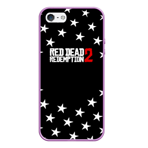 Чехол для iPhone 5/5S матовый Red Dead Redemption звёзды дикого запада, цвет сиреневый