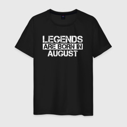 Legends are born in August inscription – Мужская футболка хлопок с принтом купить со скидкой в -20%