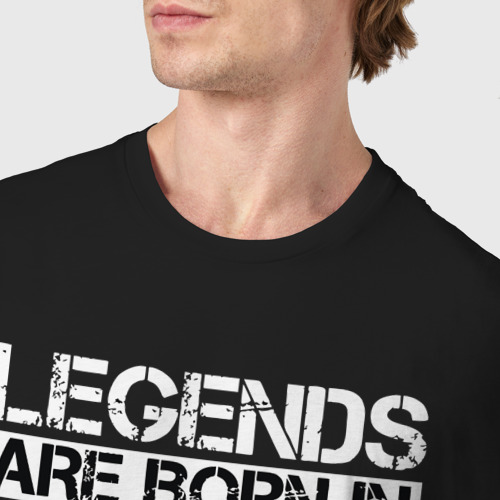 Мужская футболка хлопок Legends are born in November inscription, цвет черный - фото 6