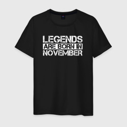 Legends are born in November inscription – Мужская футболка хлопок с принтом купить со скидкой в -20%