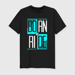 Мужская футболка хлопок Slim Worldwide born to ride premium athletic