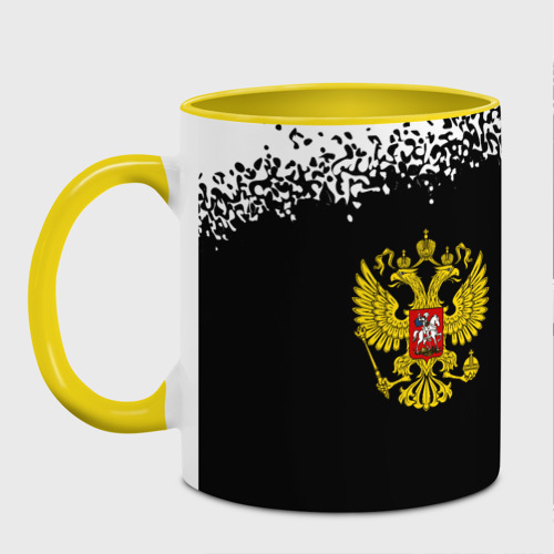 Кружка с полной запечаткой с принтом Стрелок из России и герб РФ по-горизонтали, фото на моделе #1