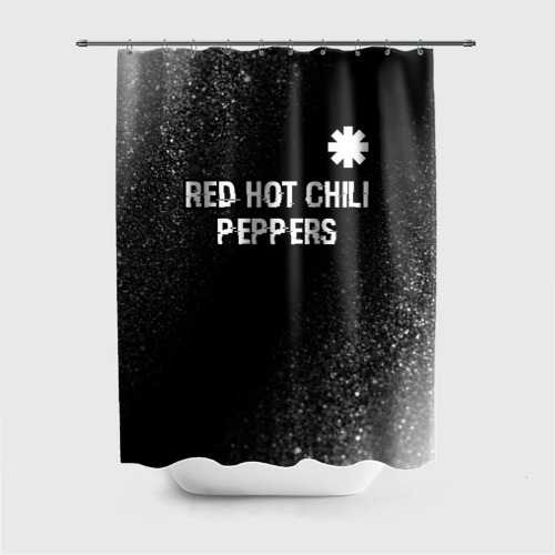 Штора 3D для ванной Red Hot Chili Peppers glitch на темном фоне посередине