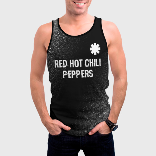Мужская майка 3D Red Hot Chili Peppers glitch на темном фоне посередине, цвет 3D печать - фото 3