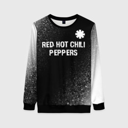 Женский свитшот 3D Red Hot Chili Peppers glitch на темном фоне посередине