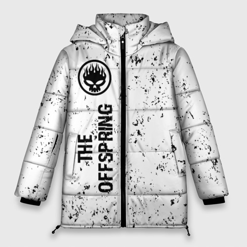 Женская зимняя куртка Oversize The Offspring glitch на светлом фоне по-вертикали, цвет черный