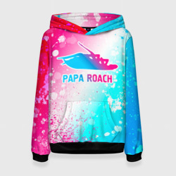 Женская толстовка 3D Papa Roach neon gradient style