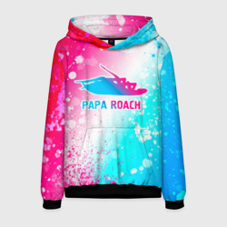 Мужская толстовка 3D Papa Roach neon gradient style