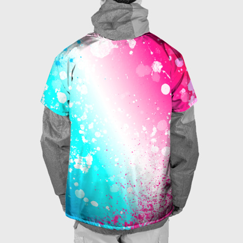 Накидка на куртку 3D Papa Roach neon gradient style, цвет 3D печать - фото 2
