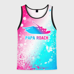 Мужская майка 3D Papa Roach neon gradient style