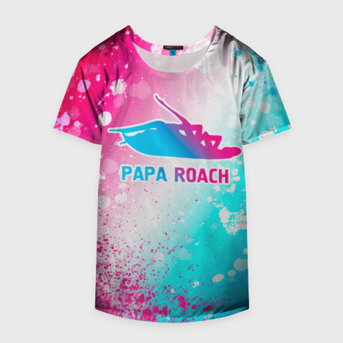 Накидка на куртку 3D Papa Roach neon gradient style, цвет 3D печать - фото 4