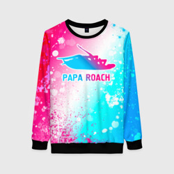 Женский свитшот 3D Papa Roach neon gradient style