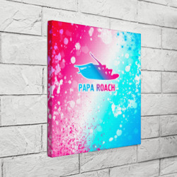 Холст квадратный Papa Roach neon gradient style - фото 2