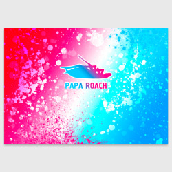 Поздравительная открытка Papa Roach neon gradient style